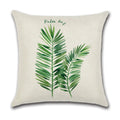 Axyaa Green Leaf Linen Pillowcase, Simple Style Decorative Sofa Cushion Cover