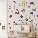 Axyaa Kids Fun Doodle Vinyl Wall Stickers - Bright Nursery Room Decor