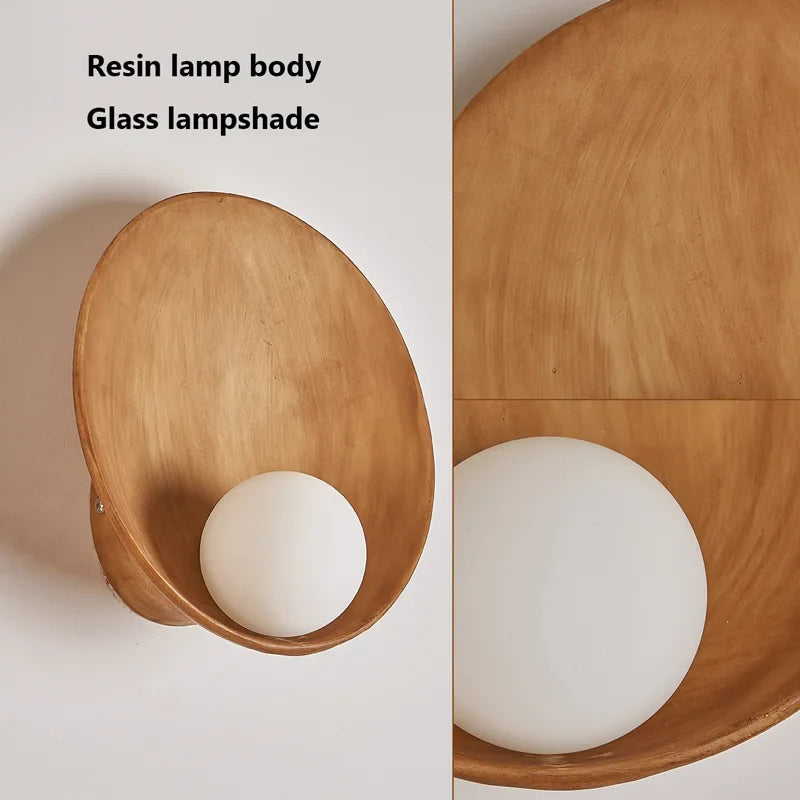 Axyaa Shell Wall Lamp: Chinese Style LED Lighting for Bedroom & Corridor