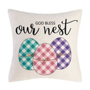 Axyaa Easter Bunny Eggs Pillow Cover - Home Decorative Throw Pillow Case