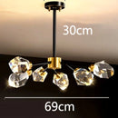 Axyaa Nordic Copper Crystal Chandelier - Luxury LED Pendant Lights