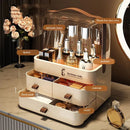 Axyaa Clear Makeup Organizer with Two Tier Storage and Brush Box