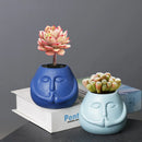 Ceramic Human Face Flowerpot by Axyaa