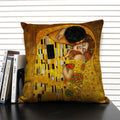 Axyaa Gold Pattern Oil Painting Decorative Throw Pillow Case - 45x45cm