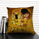 Axyaa Gold Pattern Oil Painting Decorative Throw Pillow Case - 45x45cm