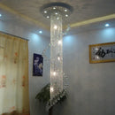 Axyaa Round Crystal Chandelier: Elegant LED Lighting Fixture for Living Room and Lobby