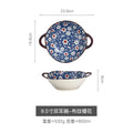 Axyaa Japanese Ceramic Binaural Soup Bowl Large Salad Bowl Ramen Noodles Dish