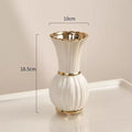 Axyaa White Gold Ceramic Vase with Water-Based Rose Arrangement, French Style Retro Living
