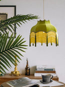 Axyaa Green Cloth Tassels Chandelier Pendant Lights