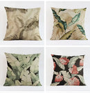 Axyaa Tropical Plant Leaves Cushion Cover for Home Decor