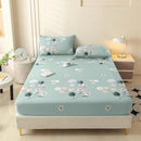 Axyaa Leaf Flower Fitted Sheet - Soft Brushed Polyester Fiber Mattress Cover