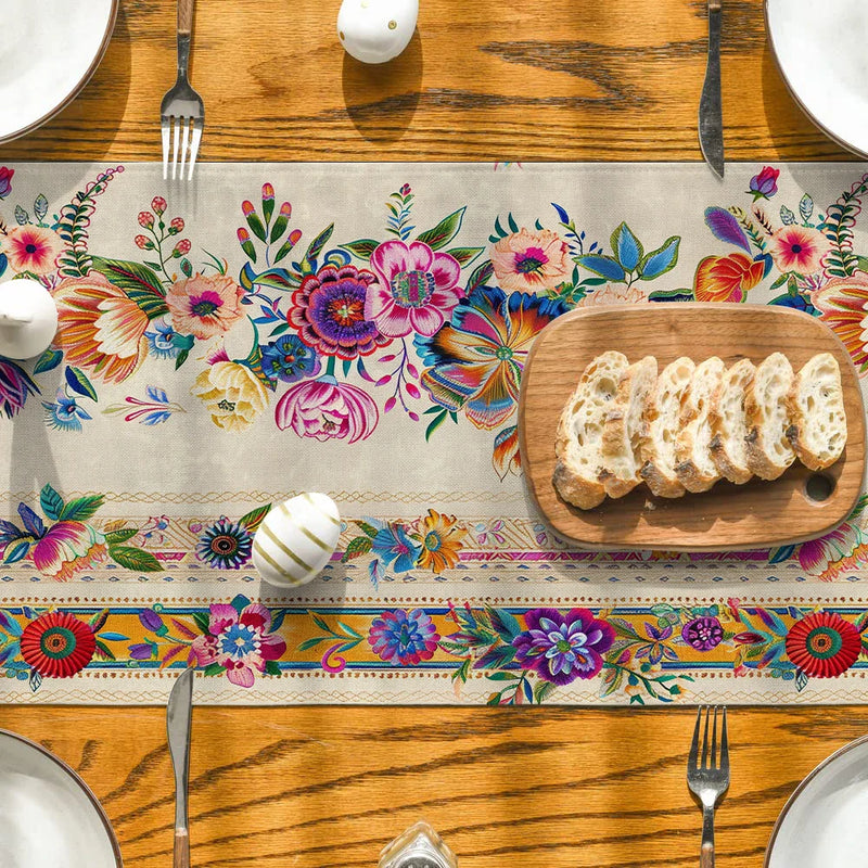 Axyaa Wildflowers Table Runner for Kitchen and Dining Décor