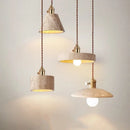 Axyaa LED Pendant Lights Yellow Travertine Gold Brass Hanging Lamp for Kitchen Island