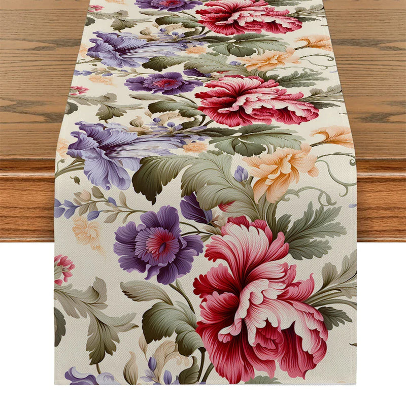 Axyaa Floral Table Runner for Dining Coffee Wedding Holiday Decor