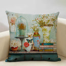 Axyaa Vintage Flower Cushion Cover 45x45cm Square Pillow Case Nostalgic Design