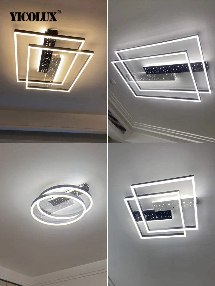 Axya Modern Black LED Ceiling Chandelier Light Fixtures