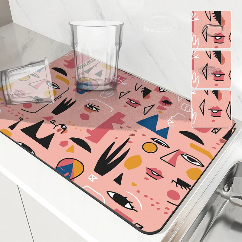 Axyaa Kitchen Draining Mat - Quick Dry Absorbent Drain Pad