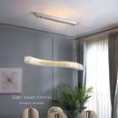 Axyaa Wave Crystal LED Pendant Lights for Modern Dining Room
