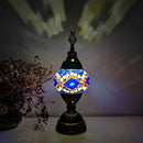 Axyaa Vintage Mosaic Table Lamp - USB Rechargeable Handcrafted Glass Night Light