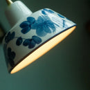 Axyaa Ceramic Flower LED Pendant Light for Living Dining Vintage Pendant Lamp