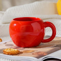 Axyaa Apple Ceramic Coffee Cup Set for Couples - Creative Christmas Gift
