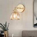 Axyaa Retro Floral Glass Wall Lamp, Modern Bedside LED Sconce