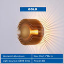 Axyaa Golden LED Wall Sconces - Modern Minimalist Bedroom Lamp