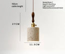 Axyaa Nordic Yellow Travertine LED Chandelier for Bedroom Living Dining Room