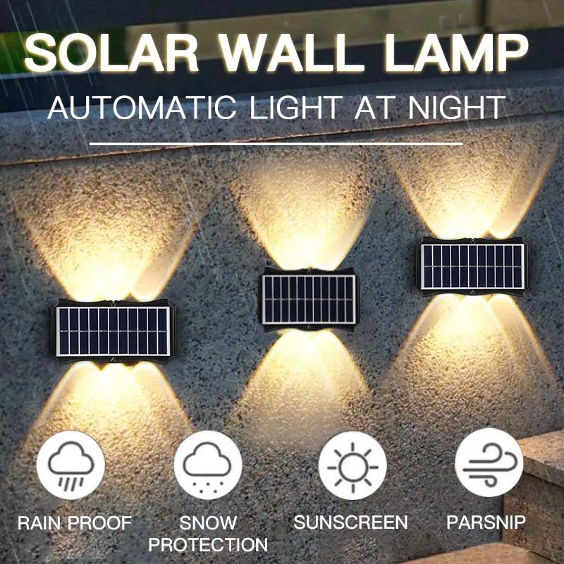 Axyaa Solar Lights: Waterproof Outdoor LED Sensor Wall Fixture with Up and Down Lighting