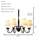 Axyaa Retro Iron Lampholder with Fabric Lampshade LED Chandelier for Bedroom, Dining, Living Room