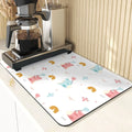 Axyaa Non-Slip Absorbent Kitchen Counter Mat - Cute Animal Design Mats