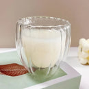 Axyaa Glass Cup Set - Stripe Double Wall High Borosilicate Tea Coffee Mug