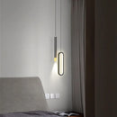 Axyaa Modern Black Pendant Lamps: LED Bedside Lighting, High Ceiling Suspended Light