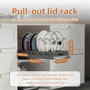 Axyaa Pot Lid Holder Slide Out Organizer for Kitchen Pots, Pans & Dishes