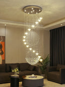 Axyaa Modern Spiral Chandelier for Duplex Living Space, Nordic Loft Style Lighting Fixtures