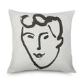 Axyaa Minimalist Matisse Portrait Linen Pillow Case, Sofa Decor, Simple Line Drawing