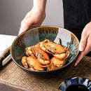 Axya Retro Green Ceramic Noodle Bowl - Commercial Grade Ramen Dish Bowl