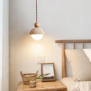 Axyaa Yellow Stone LED Pendant Lamp: Modern European Minimalist Half Round Chandelier