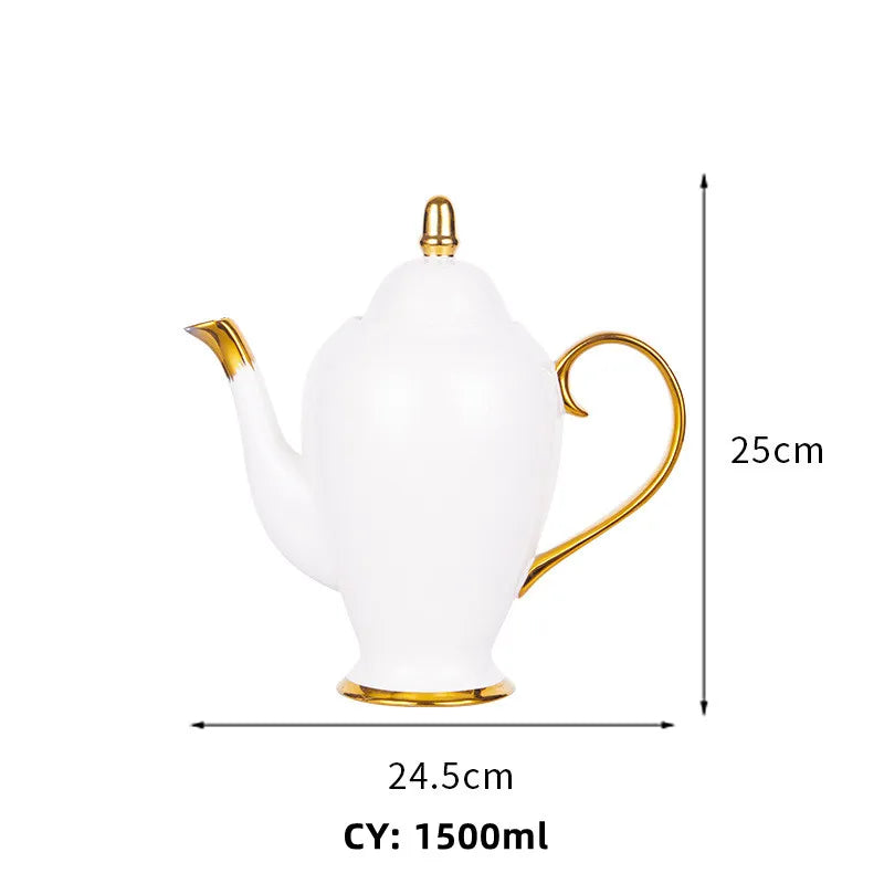 Axya™ Bone Coffee Tea Set High-Grade Ceramic Pot Cups Milk Sugar Bowl.