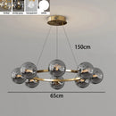 Axyaa Modern Glass Ball LED Chandelier Black/Gold Metal Pendant Light