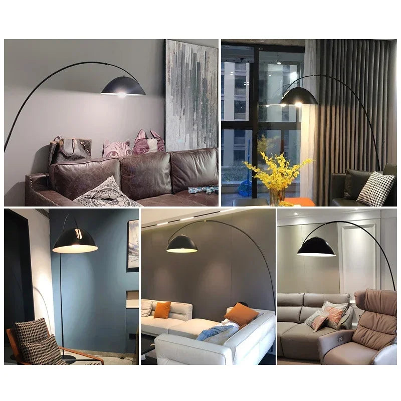 Nordic Black Fishing Floor Lamp by Axyaa: Modern LED Standing Light for Family Living Room