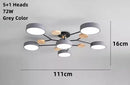 Axyaa Wood Iron Art Chandelier for Modern LED Ceiling Light in Living Room