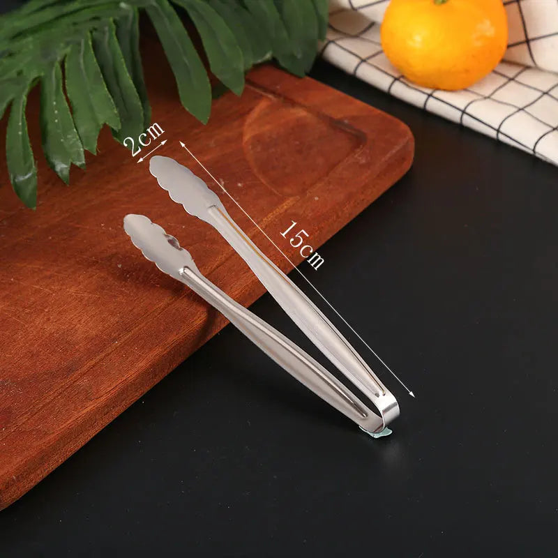 Axyaa Stainless Steel Smart Grill Tongs Gold/Silver Meat Clip for BBQ Cooking