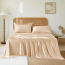 Axyaa Mulberry Silk Luxury Bed Sheet Set - 4/6pcs Bedroom Bedding King Queen Double Single