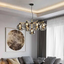 Axyaa Smoke Grey/Amber Multi Head Glass Chandelier for Modern Living Spaces