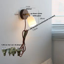 Axyaa Walnut Wood LED Wall Lights Bedroom Reading Lamp Glass Rotate White