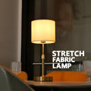 Axyaa 5w Rechargeable Table Lamp Copper White Linen Fabric USB Touch Cordless