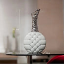 Axyaa White Silver Diamond Ceramic Vase Modern Home Decor Wedding Gift