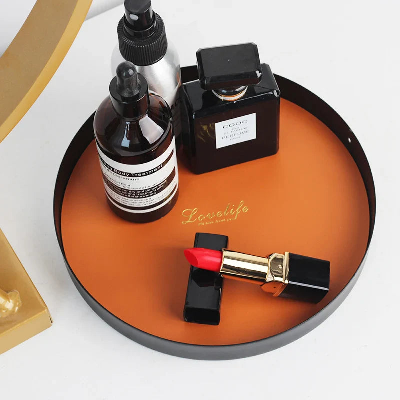 Axya Round Storage Tray for Home Decor and Jewelry Display