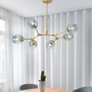 Axyaa Nordic LED Glass Chandelier: Modern Living Room Kitchen Pendant Lamp